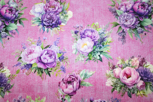 French Terry Peonie Love jeans rosé (10 cm)